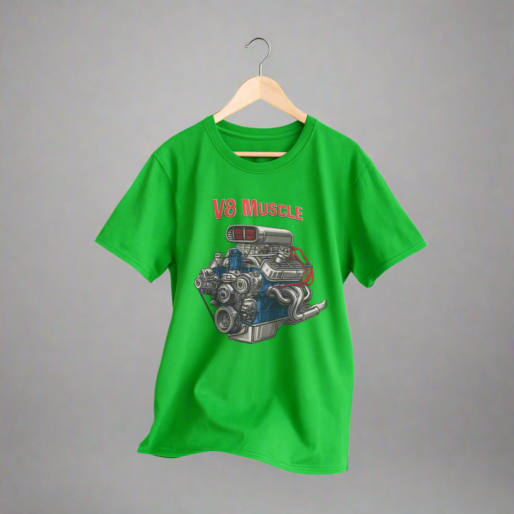 Supercharged V8 Engine Tees
